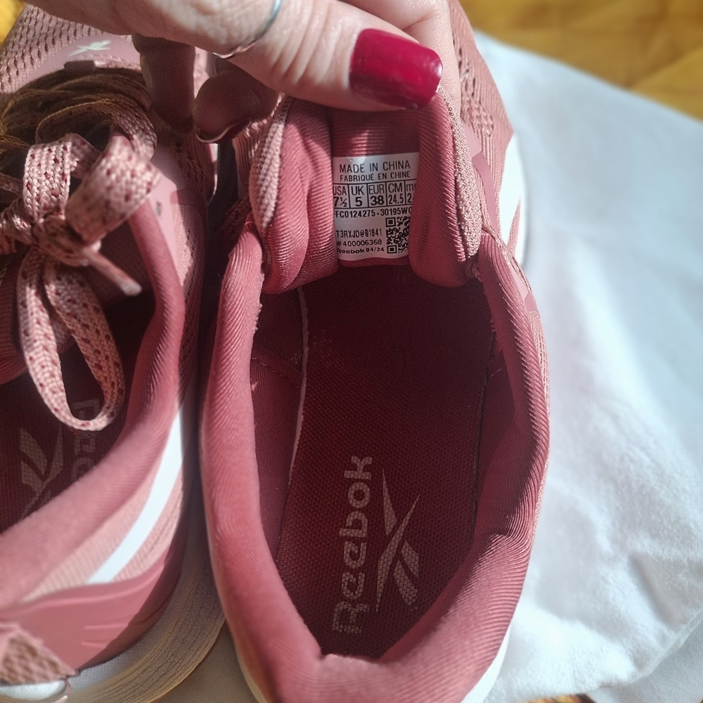 Reebok Running Shoes Mesh White/ Dusty Mauve Sz.7.5 - Picture 6 of 6